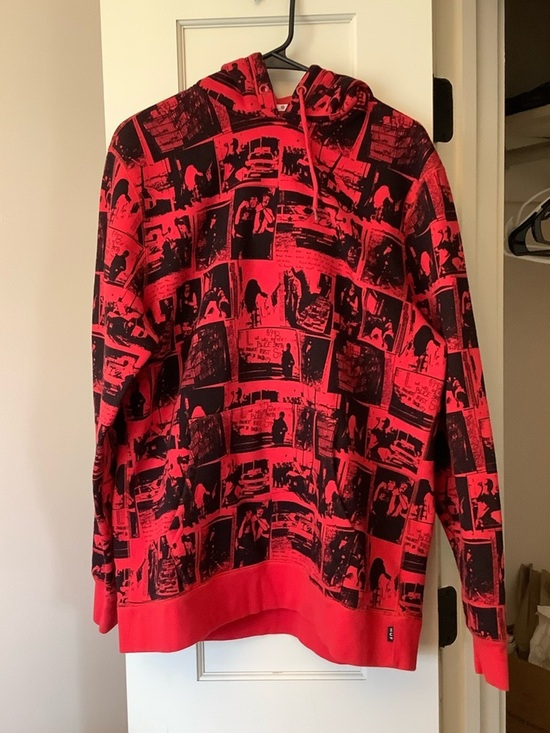 HUF Other - HUF Red and Black Photo-Print Crewneck Sweatshirt